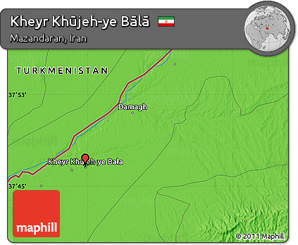 Political Map of Kheyr Khūjeh-ye Bālā