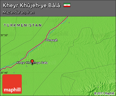 Political Map of Kheyr Khūjeh-ye Bālā