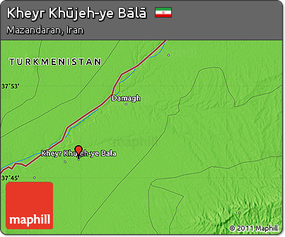 Political Map of Kheyr Khūjeh-ye Bālā