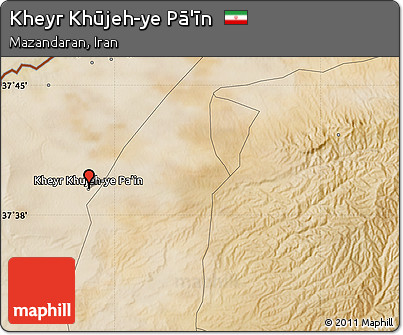Satellite Map of Kheyr Khūjeh-ye Pā'īn