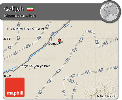 Shaded Relief Map of Golījeh
