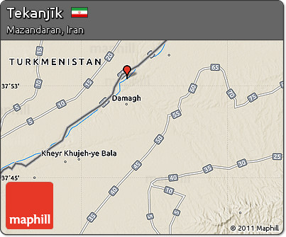 Shaded Relief Map of Tekanjīk