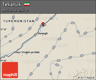 Shaded Relief Map of Tekanjīk