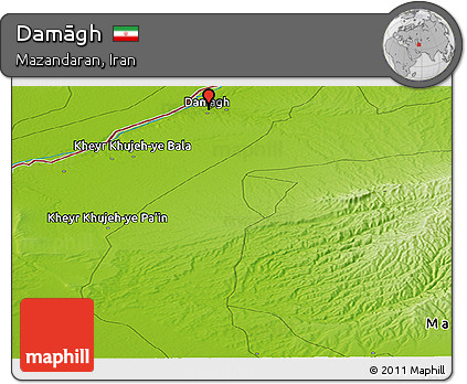 Physical Panoramic Map of Damāgh