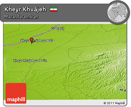 Physical Panoramic Map of Kheyr Khvājeh