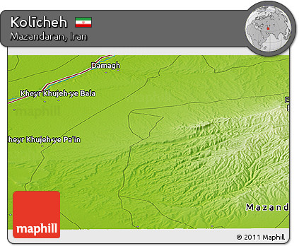 Physical Panoramic Map of Kolīcheh