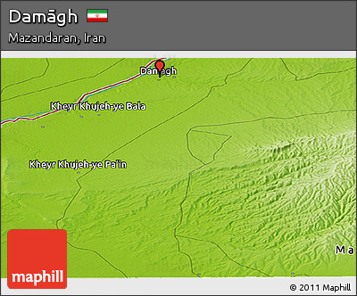 Physical Panoramic Map of Damāgh
