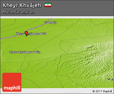 Physical Panoramic Map of Kheyr Khvājeh