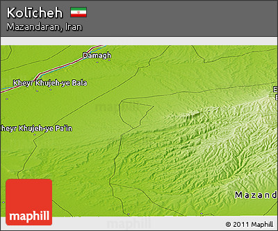 Physical Panoramic Map of Kolīcheh