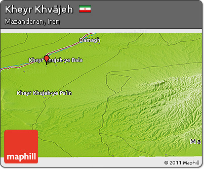 Physical Panoramic Map of Kheyr Khvājeh