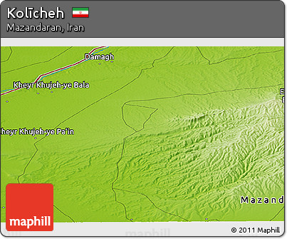 Physical Panoramic Map of Kolīcheh