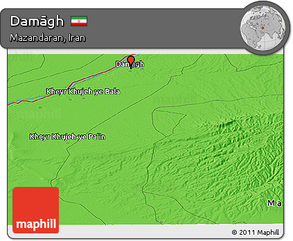 Political Panoramic Map of Damāgh