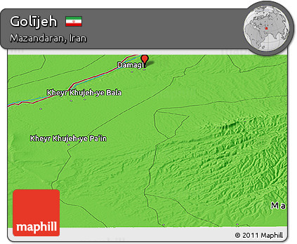 Political Panoramic Map of Golījeh