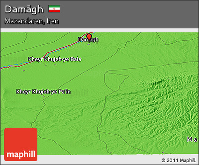 Political Panoramic Map of Damāgh