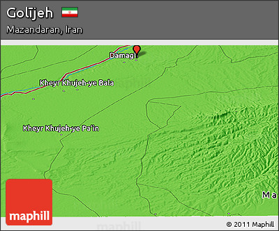 Political Panoramic Map of Golījeh