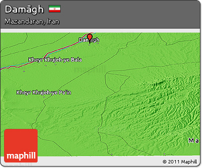 Political Panoramic Map of Damāgh
