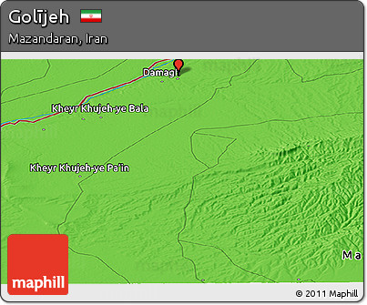 Political Panoramic Map of Golījeh
