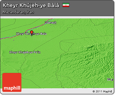 Political Panoramic Map of Kheyr Khūjeh-ye Bālā