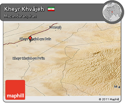 Satellite Panoramic Map of Kheyr Khvājeh