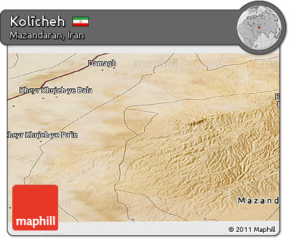 Satellite Panoramic Map of Kolīcheh