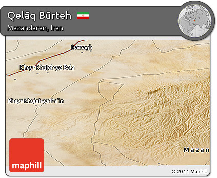 Satellite Panoramic Map of Qelāq Būrteh