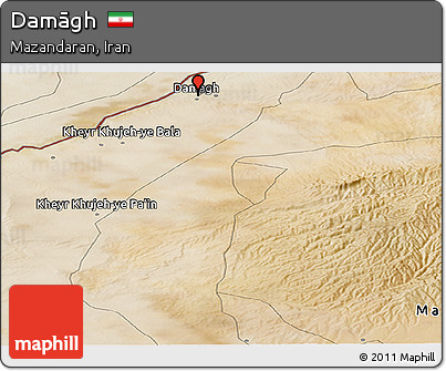 Satellite Panoramic Map of Damāgh