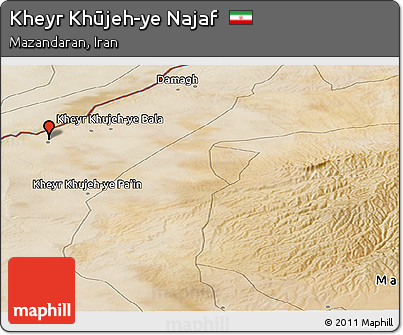 Satellite Panoramic Map of Kheyr Khūjeh-ye Najaf