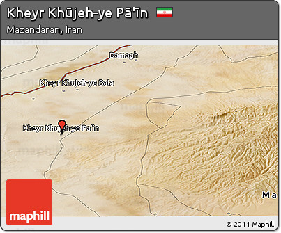 Satellite Panoramic Map of Kheyr Khūjeh-ye Pā'īn