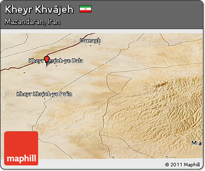 Satellite Panoramic Map of Kheyr Khvājeh