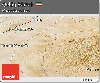 Satellite Panoramic Map of Qelāq Būrteh