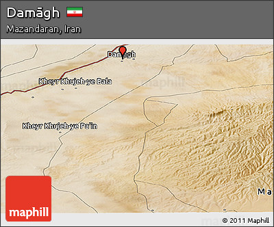 Satellite Panoramic Map of Damāgh