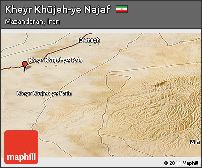 Satellite Panoramic Map of Kheyr Khūjeh-ye Najaf