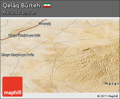 Satellite Panoramic Map of Qelāq Būrteh
