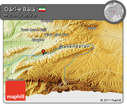 Physical 3D Map of Dārī-e Bālā