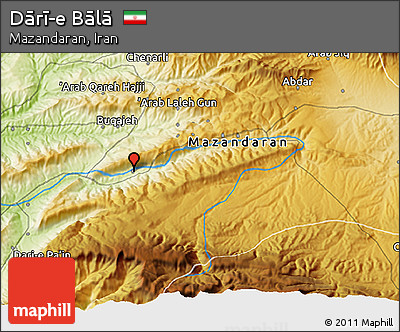 Physical 3D Map of Dārī-e Bālā