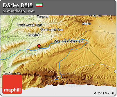 Physical 3D Map of Dārī-e Bālā