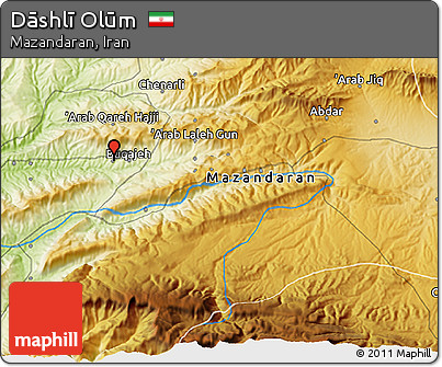 Physical 3D Map of Dāshlī Olūm