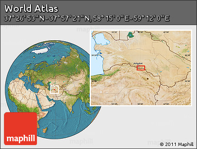 Satellite Location Map of the Area around 37° 42' 7" N, 58° 43' 30" E