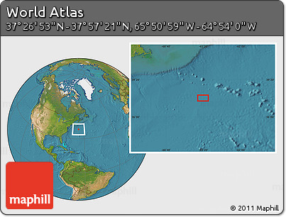 Satellite Location Map of the Area around 37° 42' 7" N, 65° 22' 30" W