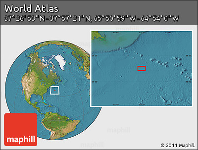 Satellite Location Map of the Area around 37° 42' 7" N, 65° 22' 30" W