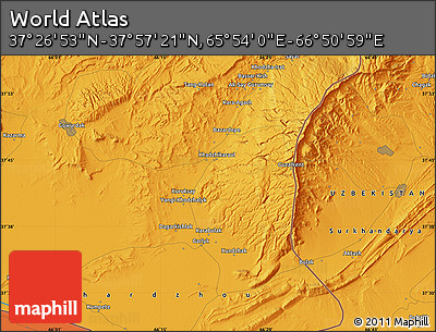 Political Map of the Area around 37° 42' 7" N, 66° 22' 30" E