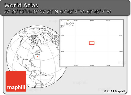 Blank Location Map of the Area around 37° 42' 7" N, 66° 13' 29" W