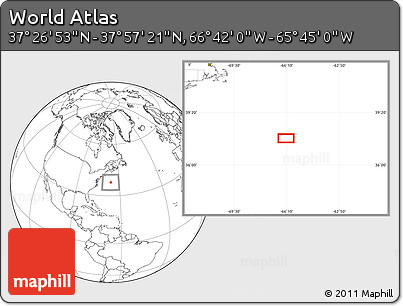 Blank Location Map of the Area around 37° 42' 7" N, 66° 13' 29" W