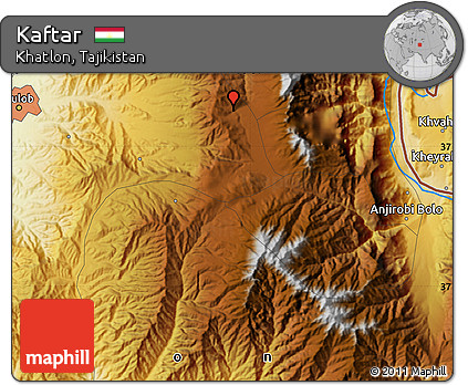 Physical Map of Kaftar