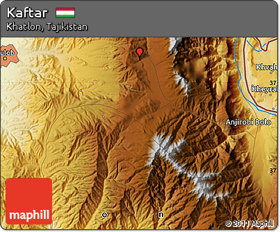 Physical Map of Kaftar