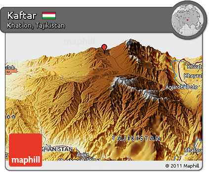 Physical Panoramic Map of Kaftar