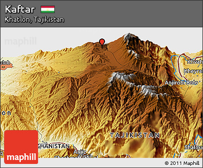 Physical Panoramic Map of Kaftar