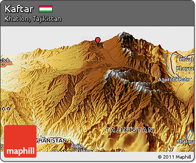 Physical Panoramic Map of Kaftar