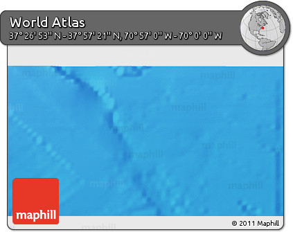 Physical 3D Map of the Area around 37° 42' 7" N, 70° 28' 29" W