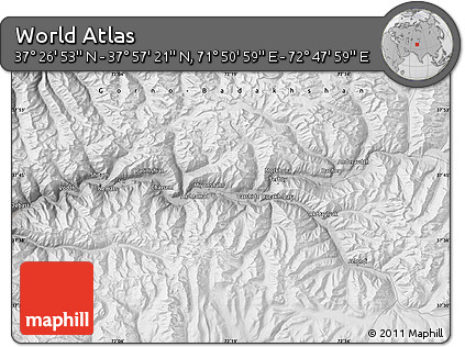 Physical Map of the Area around 37° 42' 7" N, 72° 19' 29" E